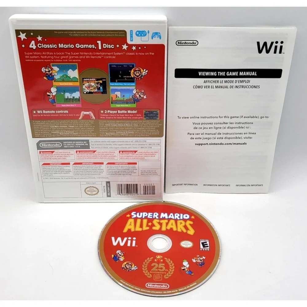Super Mario All-Stars (Nintendo Wii, 2012) GAME‎ & CASE